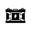 Black solid icon for Battery, electronics and power Royalty Free Stock Photo