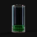 Battery icon with green charge indicator. 3D Royalty Free Stock Photo