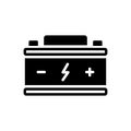 Black solid icon for Battery, indicator and accumulator Royalty Free Stock Photo