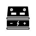 Black solid icon for Battery, indicator and accumulator Royalty Free Stock Photo