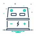 Mix icon for Battery, indicator and accumulator Royalty Free Stock Photo