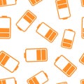 Battery icon seamless pattern background. Business flat vector i Royalty Free Stock Photo