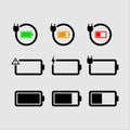 Battery icon set. battery charge level. battery Charging icon Royalty Free Stock Photo