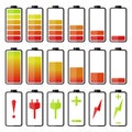 Battery icon set