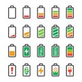 Battery icon set Royalty Free Stock Photo