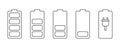 Battery icon set. Vector illustration. Discharged and fully charged battery smartphone. Set of battery charge level indicators Royalty Free Stock Photo