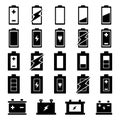 Battery Icon set Royalty Free Stock Photo