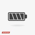 Battery icon vector, vector illustion flat design style. Royalty Free Stock Photo