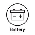 Battery icon. Vector line symbol for a website, product card, presentation and mobile app, packaging or instruction. Editable Royalty Free Stock Photo