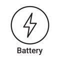 Battery icon. Vector line symbol for a website, product card, presentation and mobile app, packaging or instruction. Editable Royalty Free Stock Photo