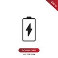 Battery icon vector. Simple battery sign in modern design style for web site and mobile app. EPS10 Royalty Free Stock Photo