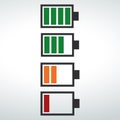 Battery icons set isolated vector on a white backround