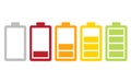 Battery Icons, vector illustion flat design style. Royalty Free Stock Photo