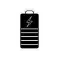 Black solid icon for  Battery indicator, powerful and electricity Royalty Free Stock Photo