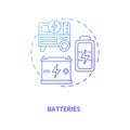 Battery installations at wind farms concept icon