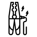 Battery jumper icon, outline style