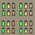 Battery level icons set Royalty Free Stock Photo