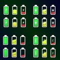 Battery level icons set two Royalty Free Stock Photo
