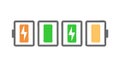 Battery level indicator icons, showing varying charge , vector design Generative AI Royalty Free Stock Photo