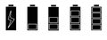 Battery level indicator set isolated on white. Battery power indicators vector pack Royalty Free Stock Photo