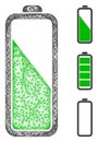 Battery Level Polygonal Web Vector Mesh Illustration