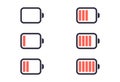 Battery level set. Vector icons color set