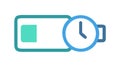 Battery Level with Time Icon in Flat Design, vector design Generative AI Royalty Free Stock Photo