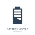 battery levels icon in trendy design style. battery levels icon isolated on white background. battery levels vector icon simple