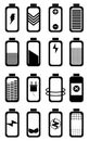 Battery life icons set