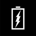 Battery lightning bolt icon isolated on dark background