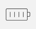 Battery Line Icon. Charge Power Energy Level Full Fully Charged Electric Electrical Sign Symbol Royalty Free Stock Photo