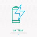 Battery load thin line icon