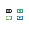 Battery logo vector icon illustration