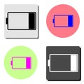 Battery low charging. flat vector icon Royalty Free Stock Photo