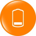 Battery low level sign icon. Electricity symbol. Modern UI website button