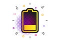 Battery low level sign icon. Electricity symbol. Vector Royalty Free Stock Photo