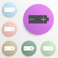 battery mark badge color set. Simple glyph, flat vector of web icons for ui and ux, website or mobile application