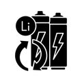 Battery metals recovery black glyph icon