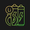 Battery metals recovery gradient vector icon for dark theme