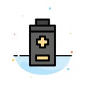 Battery, Minus, Plus Abstract Flat Color Icon Template