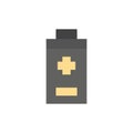 Battery, Minus, Plus Flat Color Icon. Vector icon banner Template