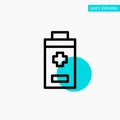 Battery, Minus, Plus turquoise highlight circle point Vector icon