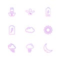 battery , moon , crecent , ecology , sun , cloud , rain , weather , eps icons set vector