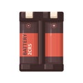 Battery pack of 2CR5 type. 6 V volt dry rechargeable cells of cylinder shape. Cylindrical high-capacity energy baterries