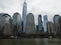 Battery Park City, view from the ferry New York skyline Royalty Free Stock Photo