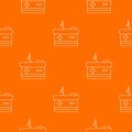 Battery pattern vector orange Royalty Free Stock Photo