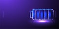 battery, plug, charging low poly wireframe mesh from polygonal design vector illustration Royalty Free Stock Photo
