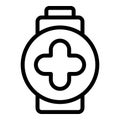 Battery plus energy icon outline vector. Load status