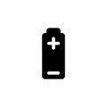 Battery plus minus black icon on white background. Vector EPS10