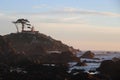 Battery Point Lighthouse Sea Stack Sunset Royalty Free Stock Photo